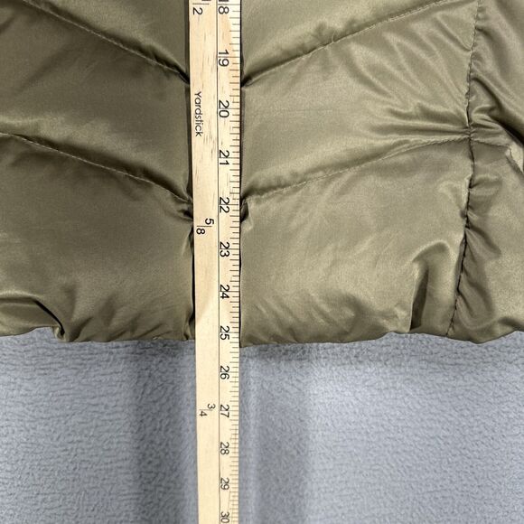 Eddie Bauer EB550 Jacket‎ Womens L Goose Down Gold Quilted Puffer Coat Full Zip - Picture 13 of 16